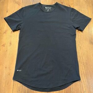 BYLT Drop Cut Lux Short Sleeve Shirt Performance Black Mens Size Medium